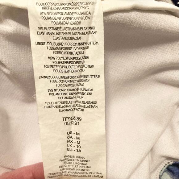 24th & Ocean Tankini Medium Women Navy Tie Dye Padded Neckline Cutout Detail - Picture 6 of 12